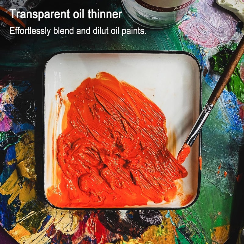 Phoenix Oil Paint Thinner - 16.9 Fl Oz./ 500ml Oil Brush Cleaner, Odorless Painting Diluent, Mineral Spirits Refined Solvent, Painting Medium for Artists - Image 1